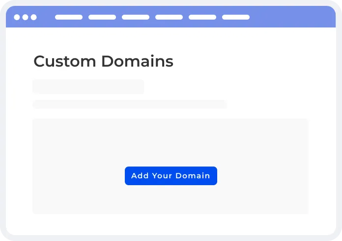 Step 1: Custom domain setup screen